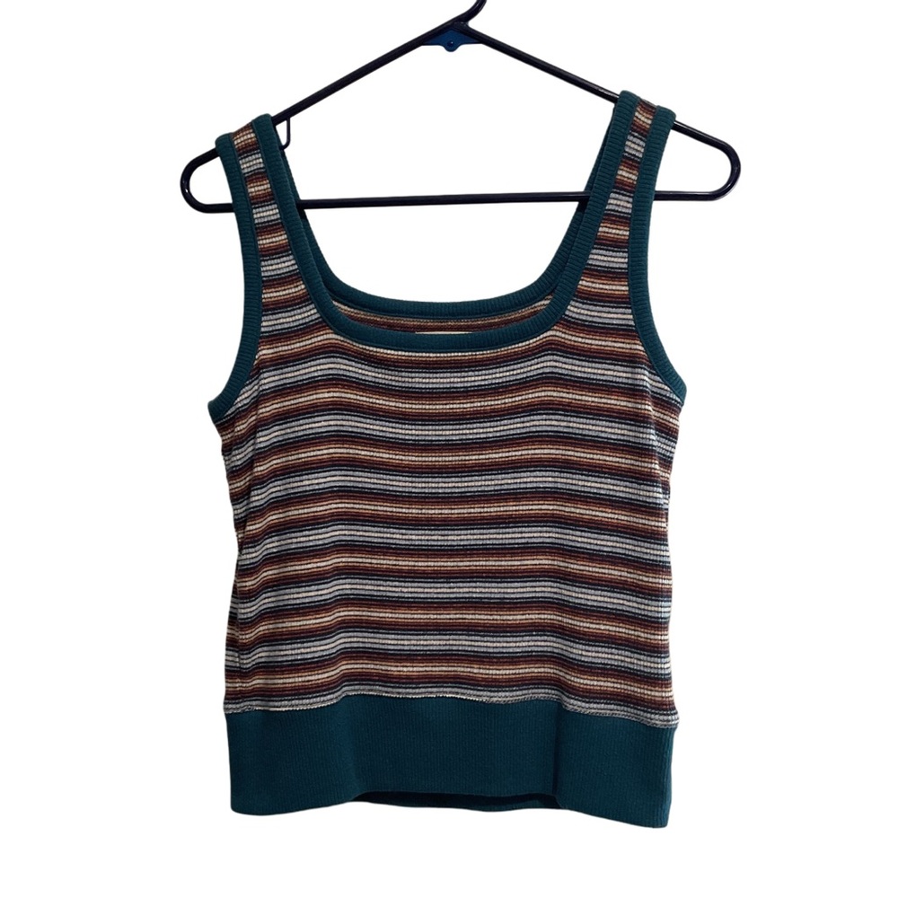Madewell Striped Tank Top Square Neck Multicolor